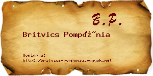 Britvics Pompónia névjegykártya